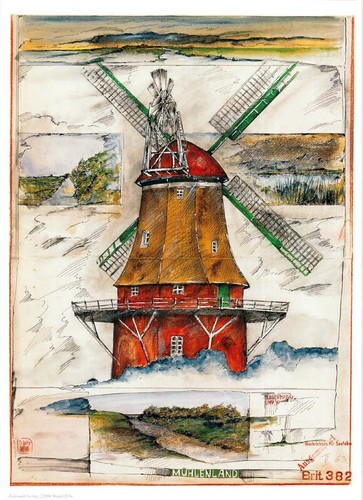 Kunstdruck mühlenland - kunstdruck,