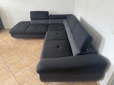 WOHNLANDSCHAFT Fabio - Ecksofa - 235x280cm - Schwarz/Dunkelgrau - Schlaffunktion