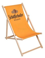 Schöfferhofer Weizen Liegestuhl Stuhl aus Holz Gartenliege Klappstuhl orange