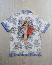Shirt Kurzarm Blumen Print und