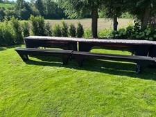 6 teilig  2 x Stretch Husse 3-tlg. Biertisch schwarz vidaXL 220x70 cm gebraucht 