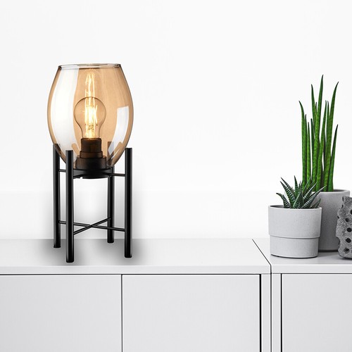 Amber glas tischleuchte t181 - glas,