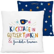 Plüschkissen " Kacktage in Glitzer tunken & funkeln lassen" sheepworld