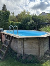 Holzpool Achteck mit Zubehör Zum Selbstabbau Ca 470 1 10 Tief Gebraucht