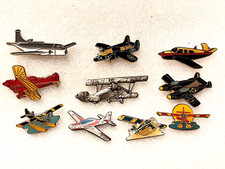 10 x Flugzeug Turboprop u a Doppeldecker Airline Flugzeug Pin Anstecker Badge