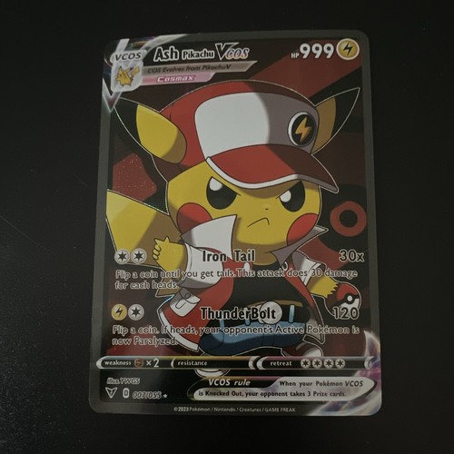 Pokémon ccg ash pikachu sar - pokémon, v