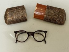 alte Brille Brillengestell Optiker Vintage Rundbrille Kunststoff Original Retro 