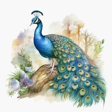 Wandbild Pfau Deko Bild Tiere