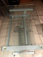 Computertisch aus Glas auf  Rollen  88 x 51 cm
