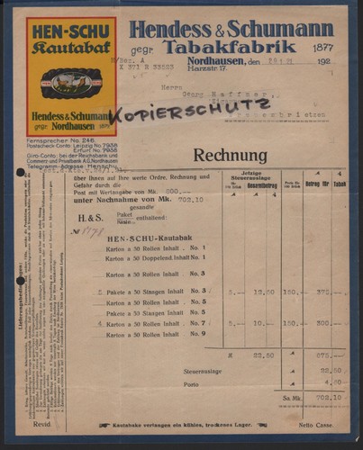 Nordhausen rechnung 1921 - nordhausen,,
