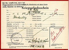 Alter Kriegsurlaubsschein 1943
