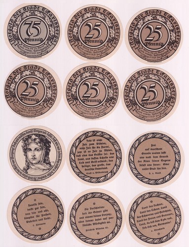 Banknoten notgeld stadt - 6,