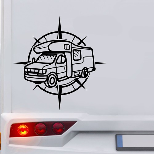 Wohnmobil kompass aufkleber - wohnmobil,