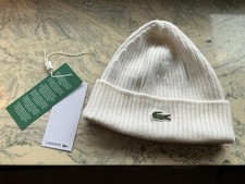 Lacoste Strickmütze, 100% Wolle, weiß, Unisex, Onesize