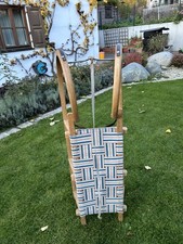 Hörner  Schlitten  - 2 Sitzer  - Zugseil - 100cm - Holzschnitten - Rodeln