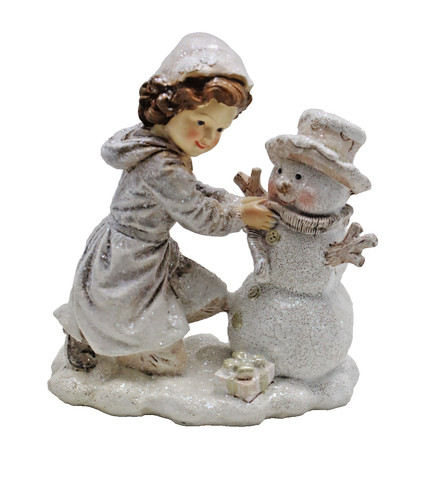 Deko winterkind mit schneemann - deko,