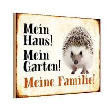 Holzschild 12x18 tiere igel - holzschild,