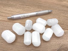 Selenit Edelstein, Bonbon, Drumstone, Chakrastein, weiß oder orange, 1 Stück