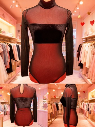 Bodysuit schwarz samt mit - schwarz🖤,