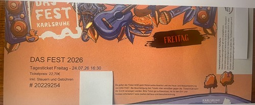 Das fest ticket - fest, für