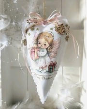Deko Herz Engelchen Advent ? Weihnachten Anhänger Fensterdeko Landhaus Tilda 