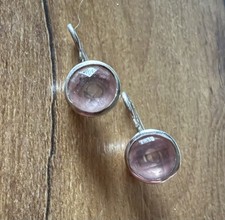 Ohrringe Ohrhänger Rosenquarz 925 Nachlass