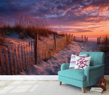 Fototapete Strand Sand Sonne Gras Wohnzimmer Schlafzimmer VLIES TAPETE XXL 200