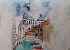 Aquarellbild Italien Venedig Zeitgenössische Kunst 