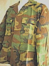 Orig. USMC Combat Coat MARINE CORP SHIRT woodland camo US Feldhemd med.-short