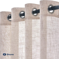 Woaboy Leinen Gardinen Weiß