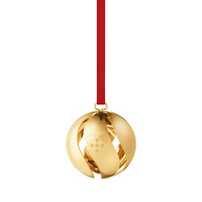 Georg Jensen Weihnachtskugel 2025, 18 Karat Goldauflage, D 50 mm, Kugel
