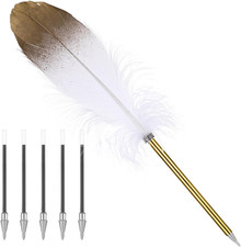 Schreibfeder Set mit 5 Ersatzpatronen Kalligraphie Füller Stifte Weiß