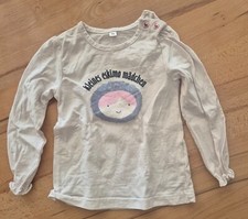 Kinderkleidung Gr. 86 langarm Shirt Weiß Aufdruck Eskimo Mädchen