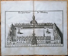 Merian Original Kupferstich Franken Spital Würzburg - 1700