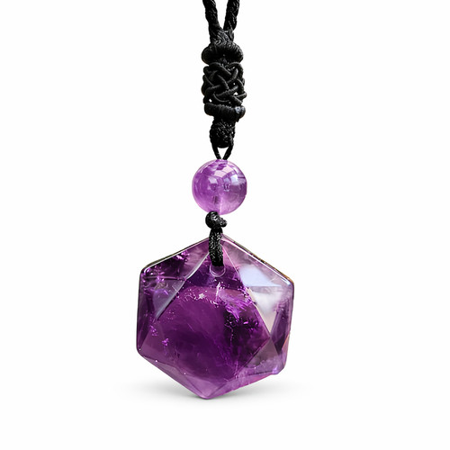 Amethyst halskette hexagramm - halskette,