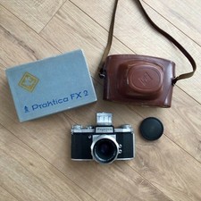 Spiegelreflex Kamera PRAKTICA FX2 + Tasche + Bedienungsanleitung 1960