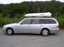 Flache Grosse Stabile Premium Dachbox aus GFK ALB 800 grau Gepäckbox von MOBILA