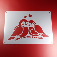 A4 Schablone Vogel Verliebt