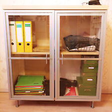 IKEA Vitrine Büroschrank Aktenschrank Einlegeboden Alu Birke Holznachbildung 