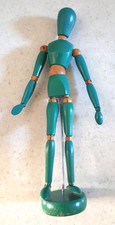 Gliederpuppe Holz türkis lackiert Gelenkfigur Zeichenfigur Modell Zeichnen Nr. 2
