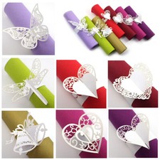 50 Serviettenringe Servietten Ringe Halter falten Tischdeko Hochzeitsdeko weiss