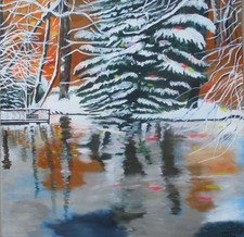 Oil painting expressive canvas