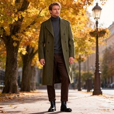 Fischgräte Tweed Mantel