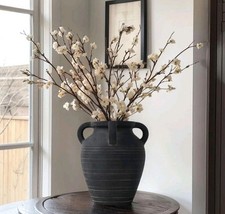 Handmade Black Vase - 10" Tall