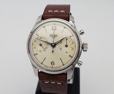Vintage HEUER Pre-Carrera Chronograph ca. 1950er Jahre Handaufzug in Stahl!