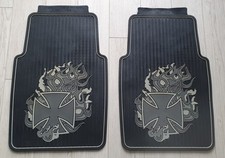 Automatten Gummimatten Uni - Fußmatten Set Eisernes Kreuz / Flames