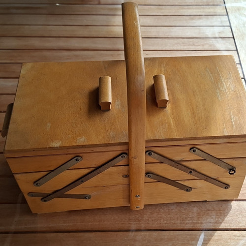 Holz nähkasten braun mit - braun,