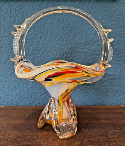 Glas henkelschale korb - glas,