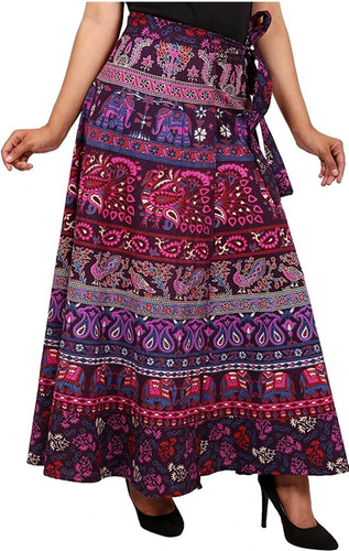 Lila bedruckter wickelrock - lila,