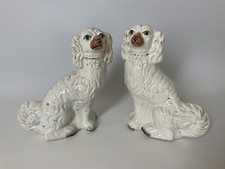 2 antike Staffordshire Kapitänshunde Kaminhunde Puffhunde 31cm viktorianisch